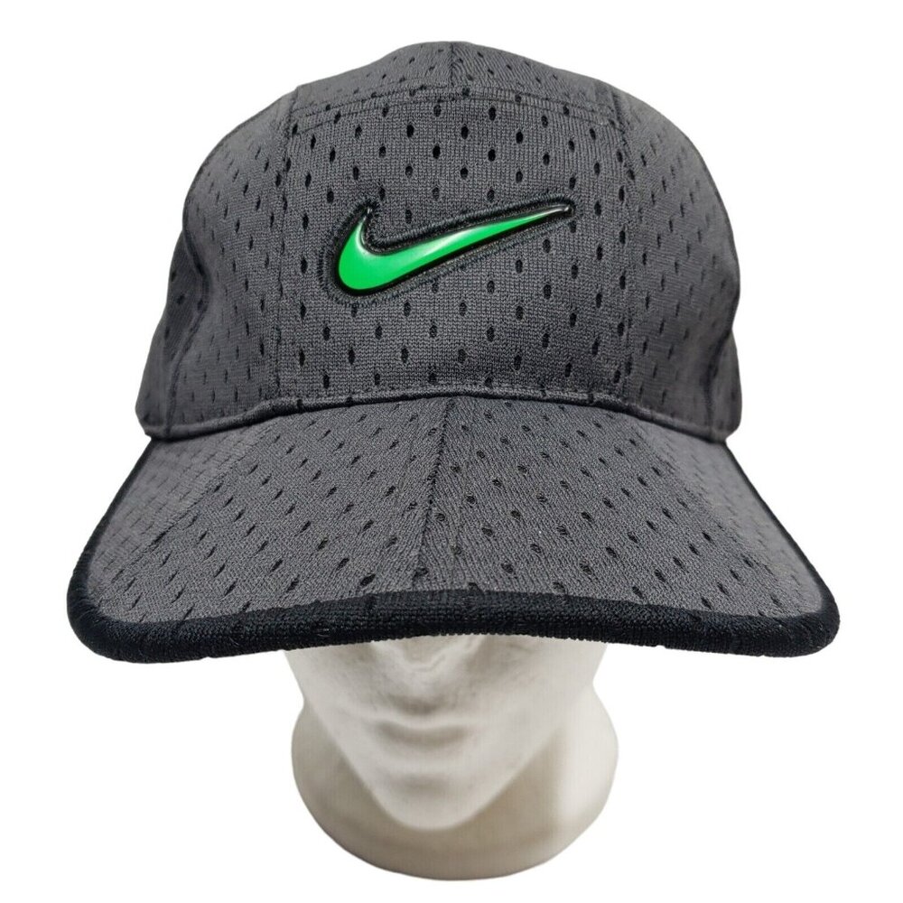 Nike Air Grey Green Swoosh Nike Adult Hat Cap Stretch Fit Large to XL